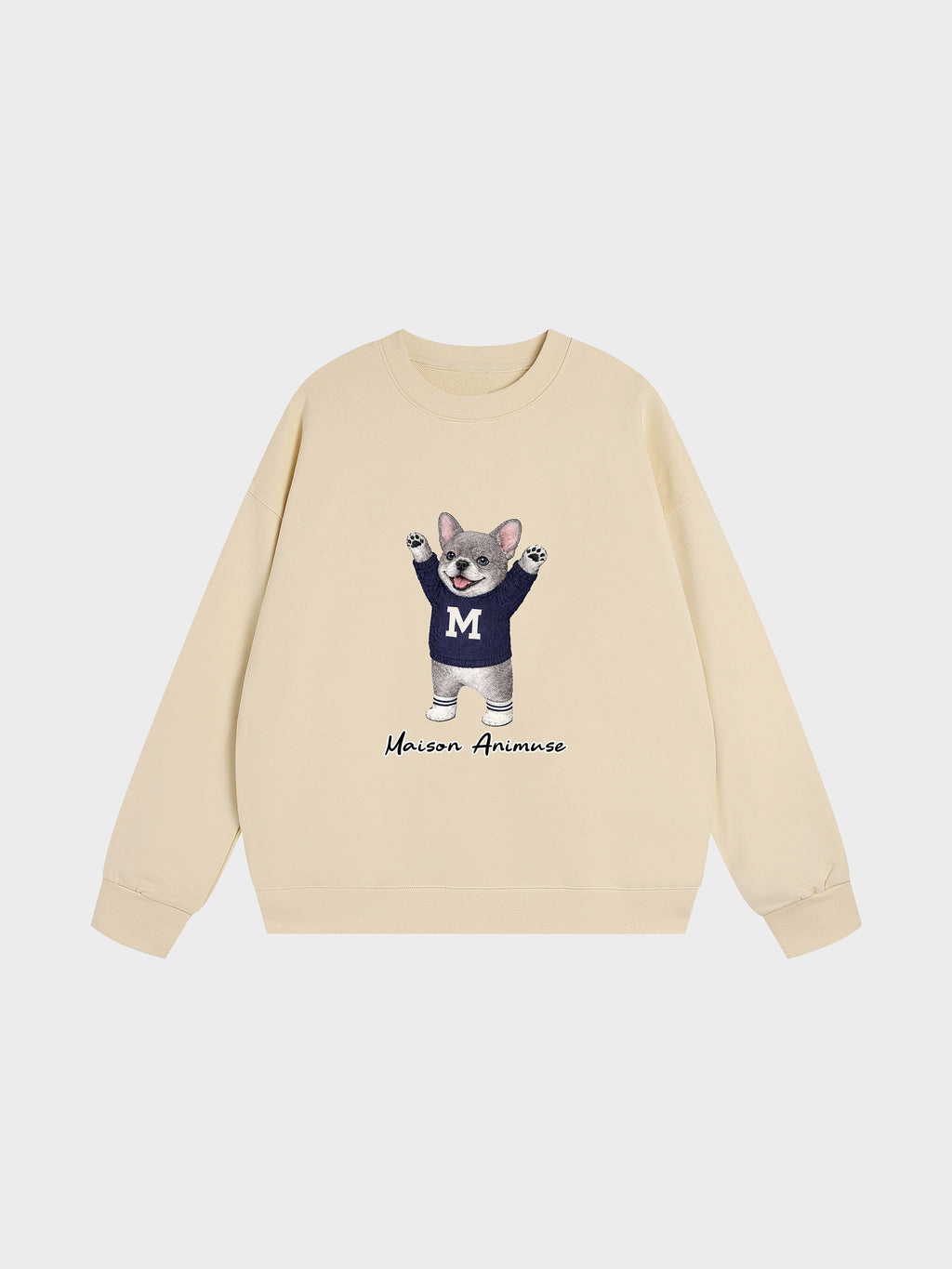 Unisex Heavyweight Cotton Sweatshirt- French Bulldog - Blue
