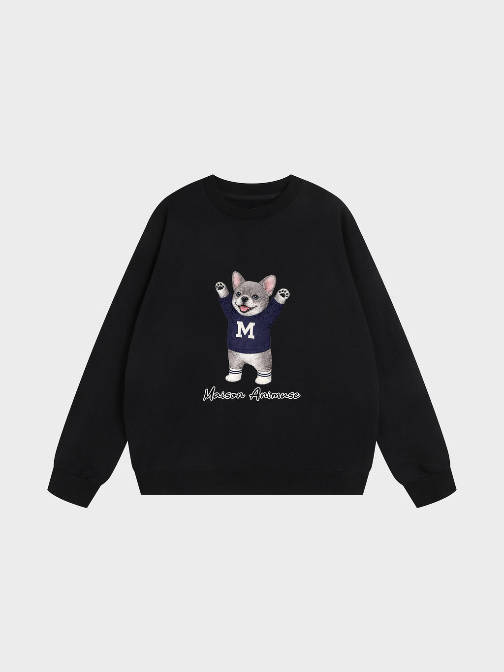 Unisex Heavyweight Cotton Sweatshirt- French Bulldog - Blue