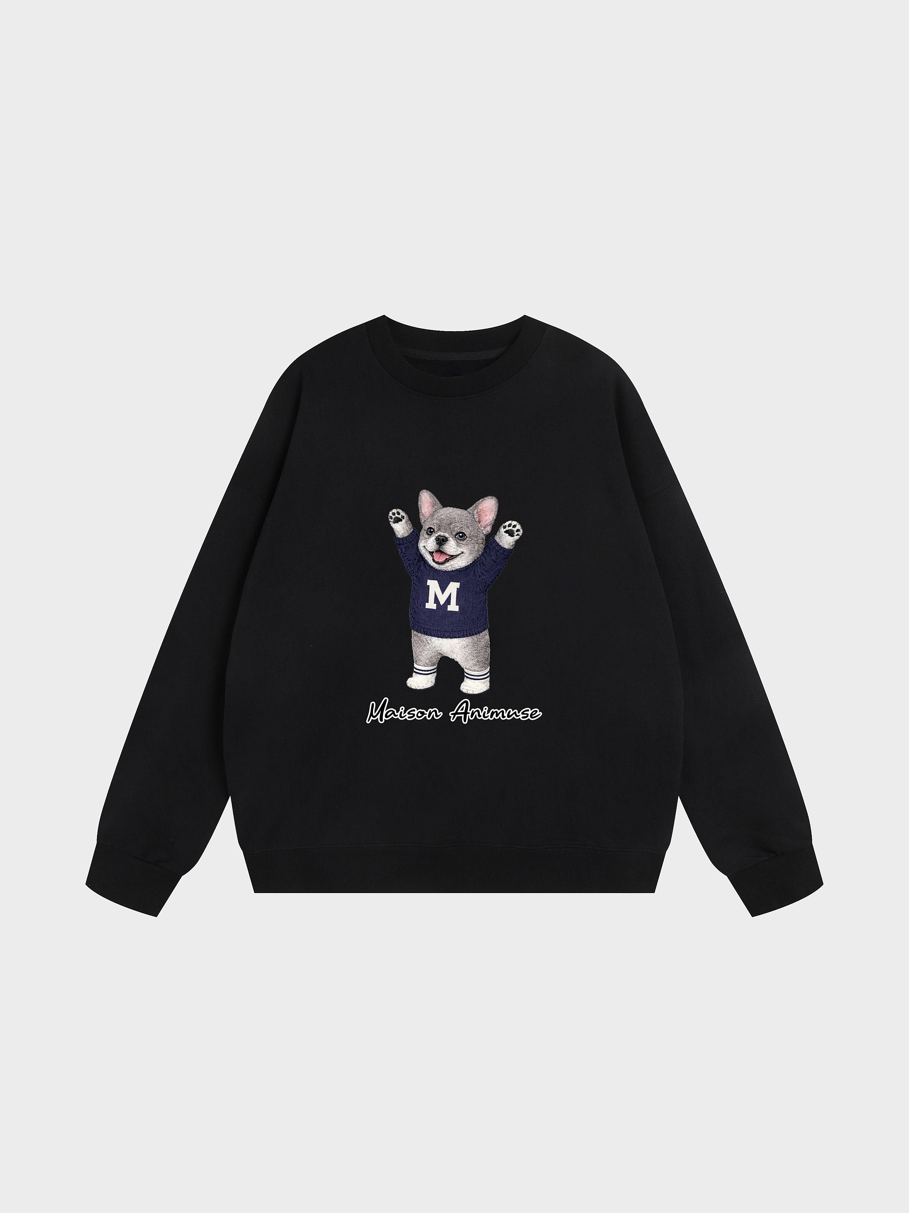 Unisex Heavyweight Cotton Sweatshirt- French Bulldog - Blue