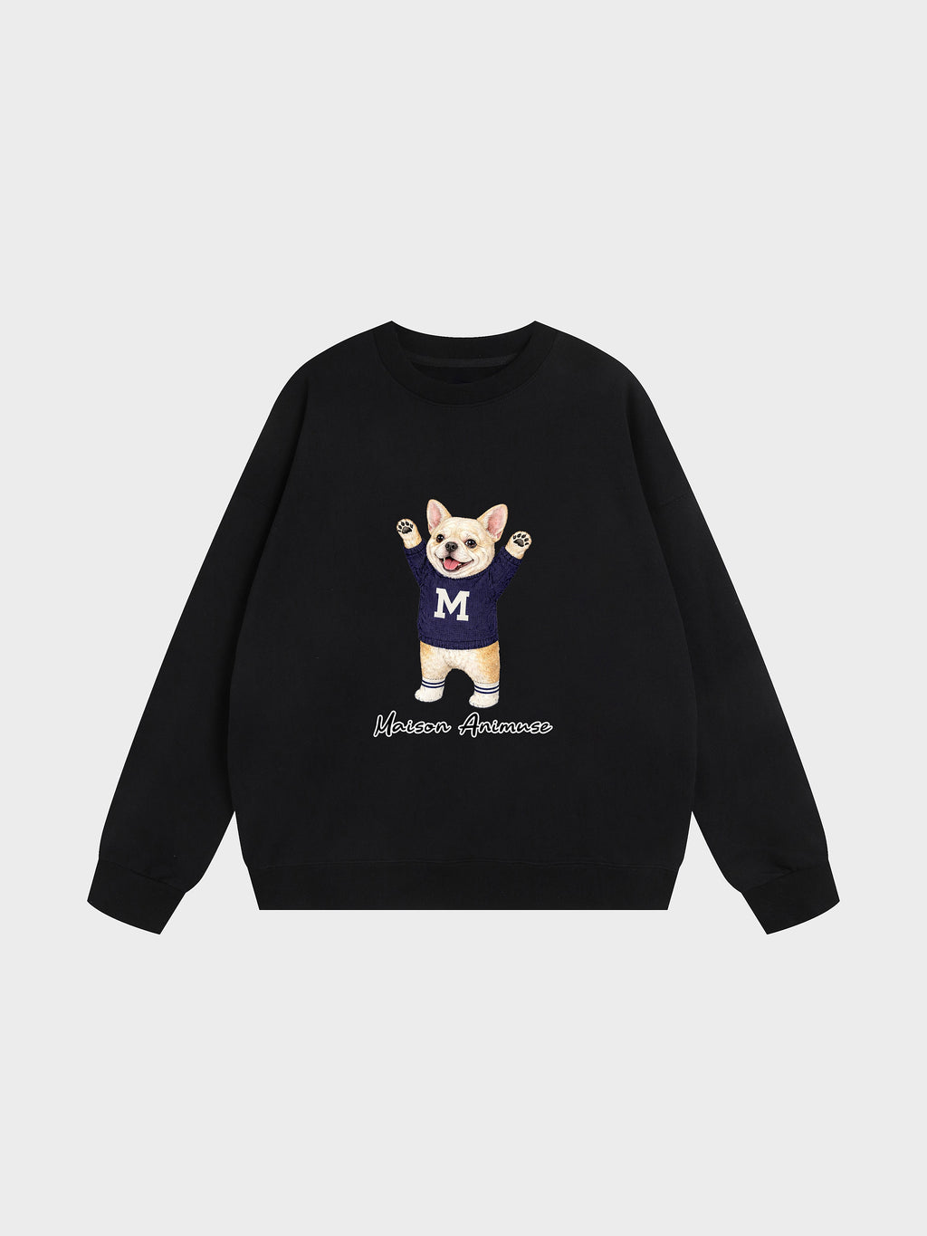 Unisex Heavyweight Cotton Sweatshirt - Cream French Bulldog