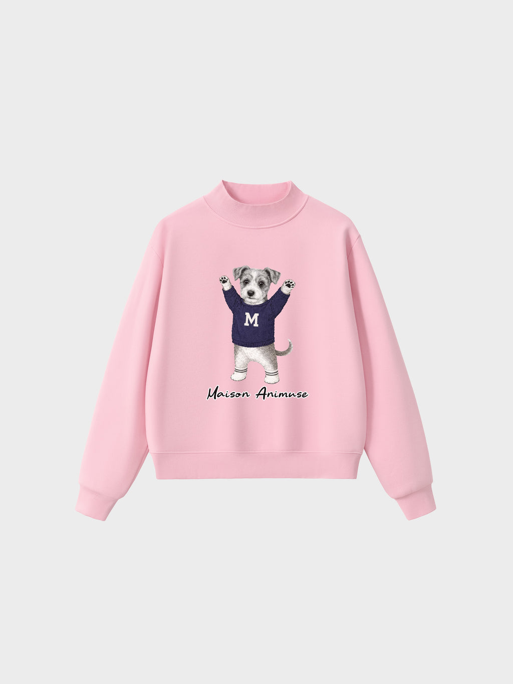 Fleece Mid-Neck Sweatshirt - Schnauzer