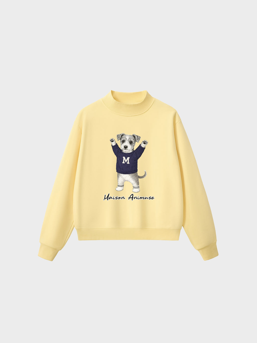 Fleece Mid-Neck Sweatshirt - Schnauzer