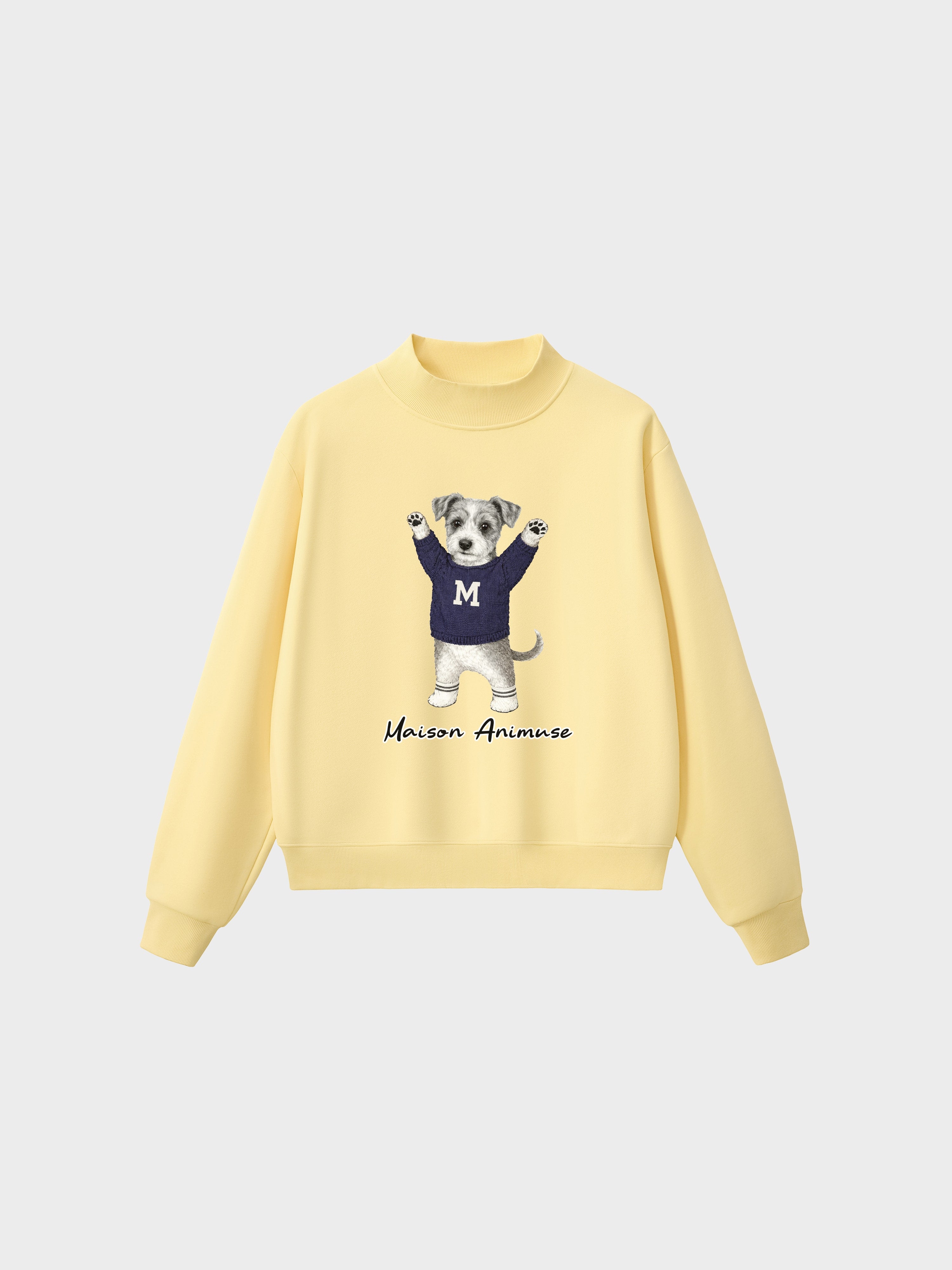 Fleece Mid-Neck Sweatshirt - Schnauzer