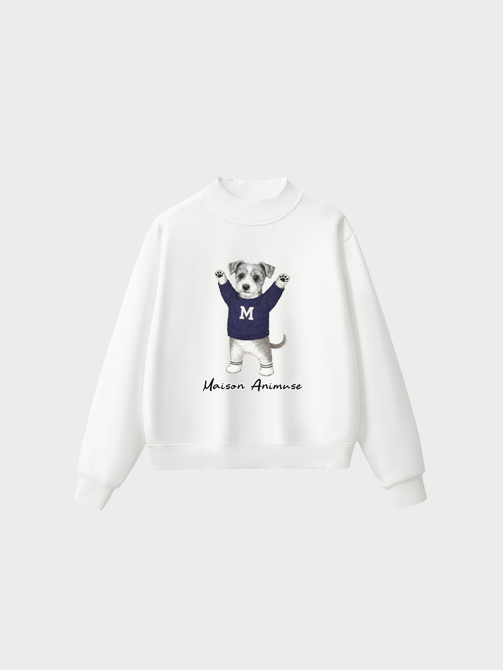 Fleece Mid-Neck Sweatshirt - Schnauzer
