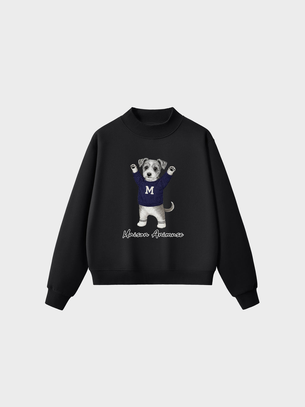 Fleece Mid-Neck Sweatshirt - Schnauzer