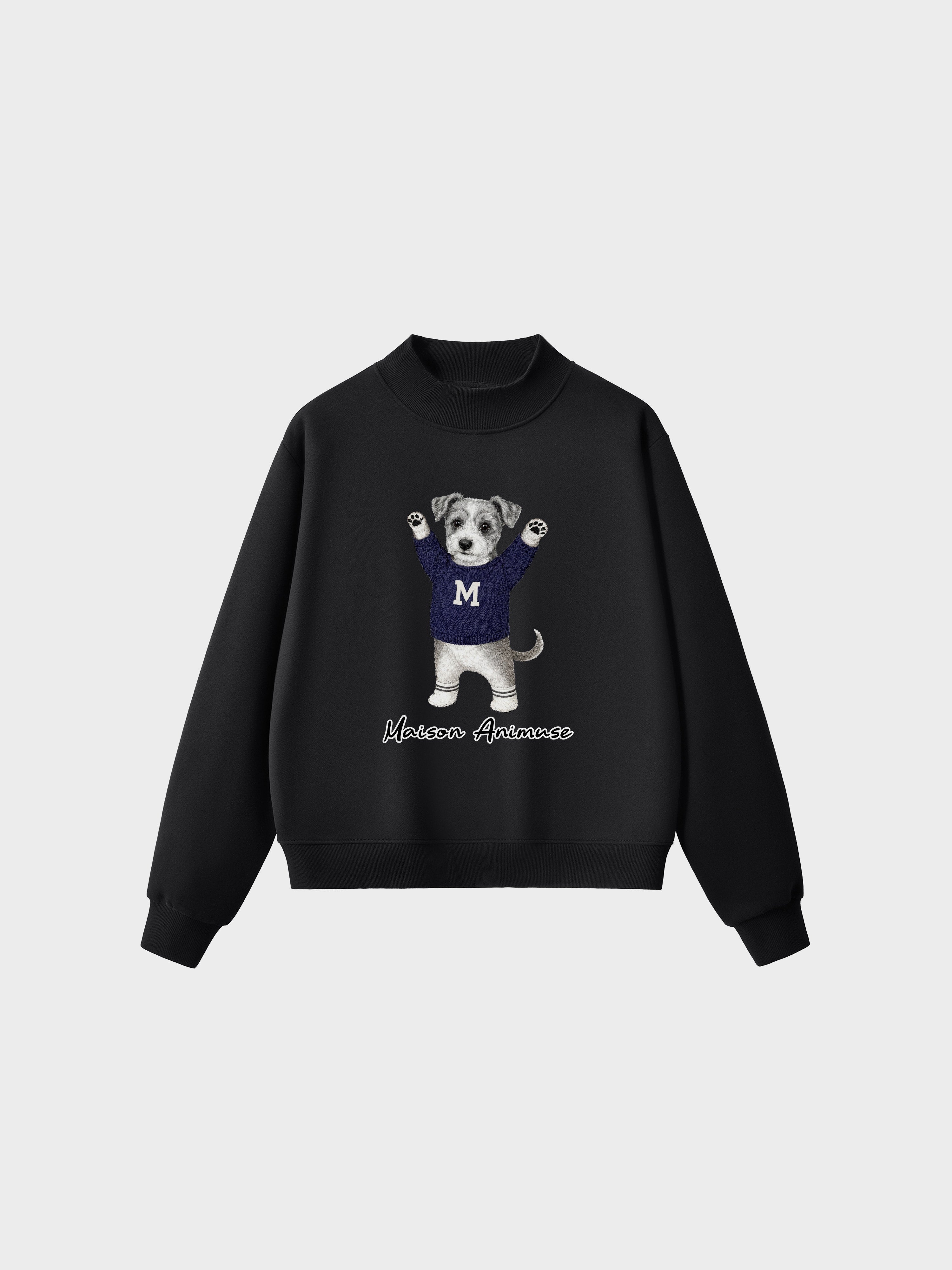 Fleece Mid-Neck Sweatshirt - Schnauzer