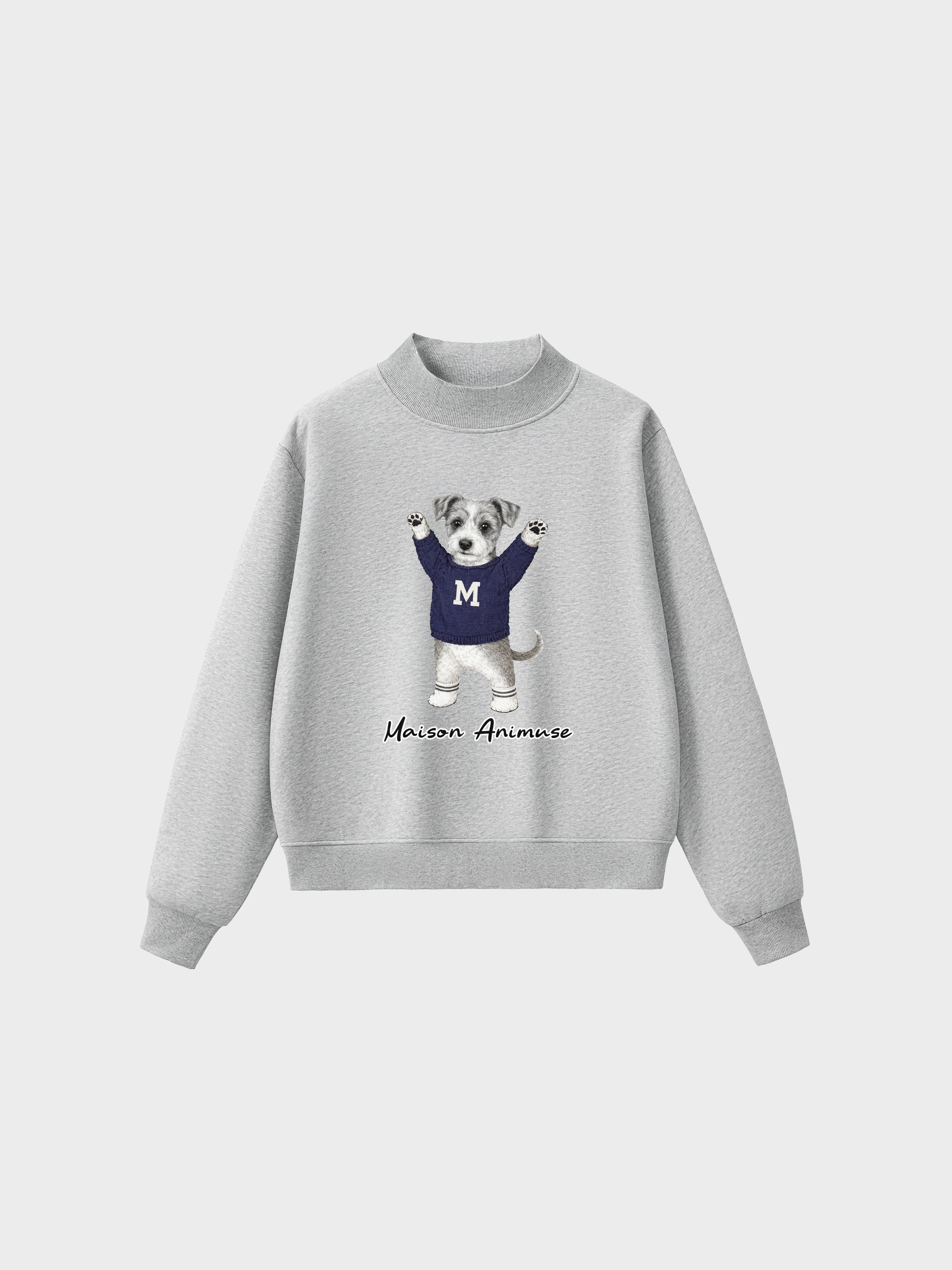 Fleece Mid-Neck Sweatshirt - Schnauzer