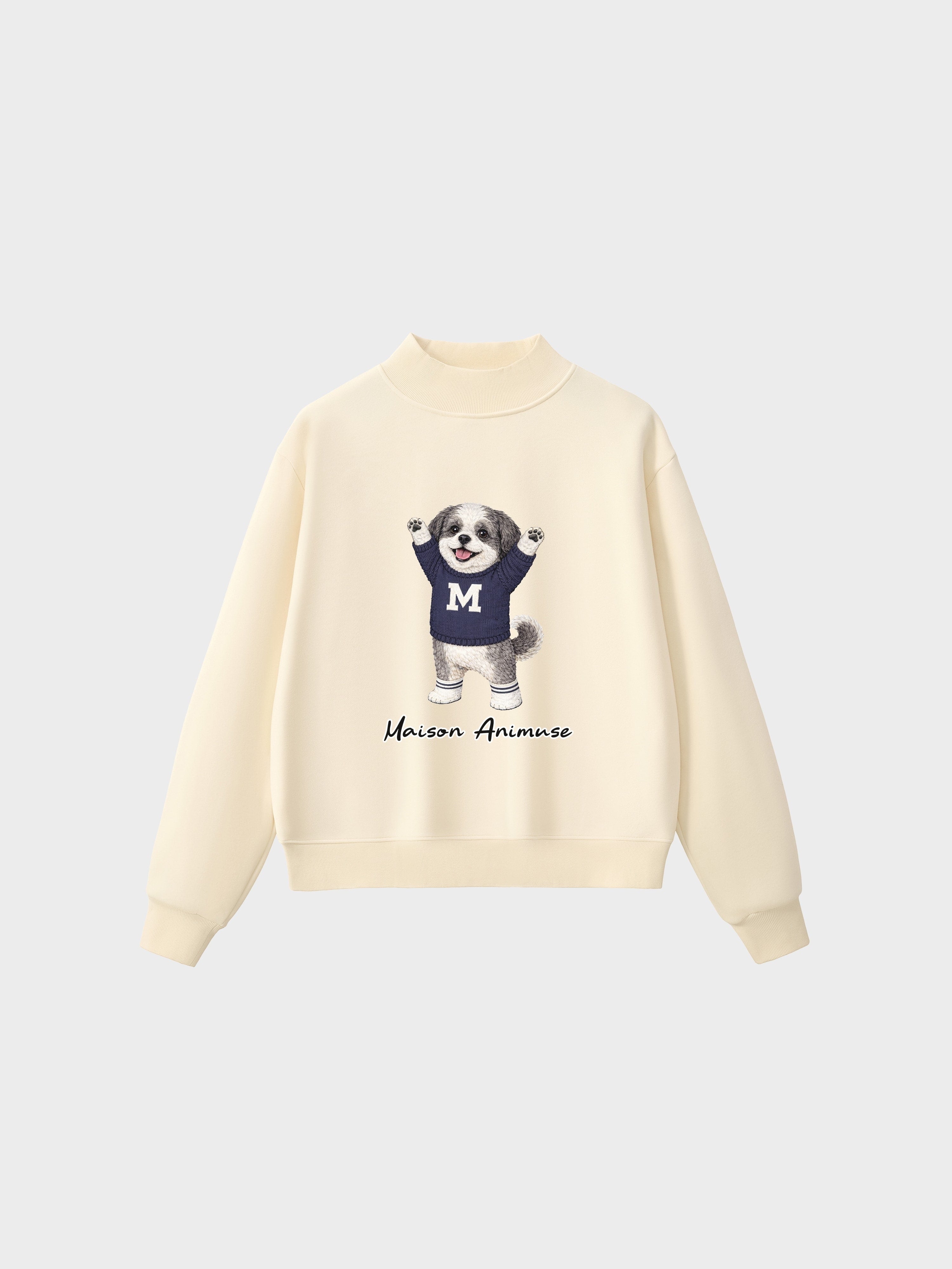 Fleece Mid-Neck Sweatshirt - Shih Tzu