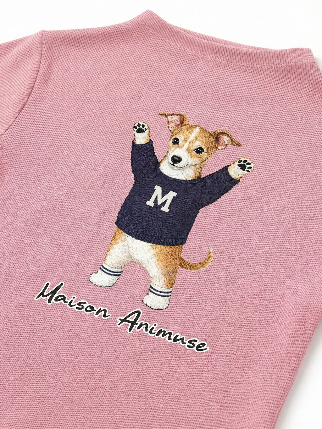 Womens Slim Fit Mid Neck T-Shirt - Sable and White Italian Greyhound