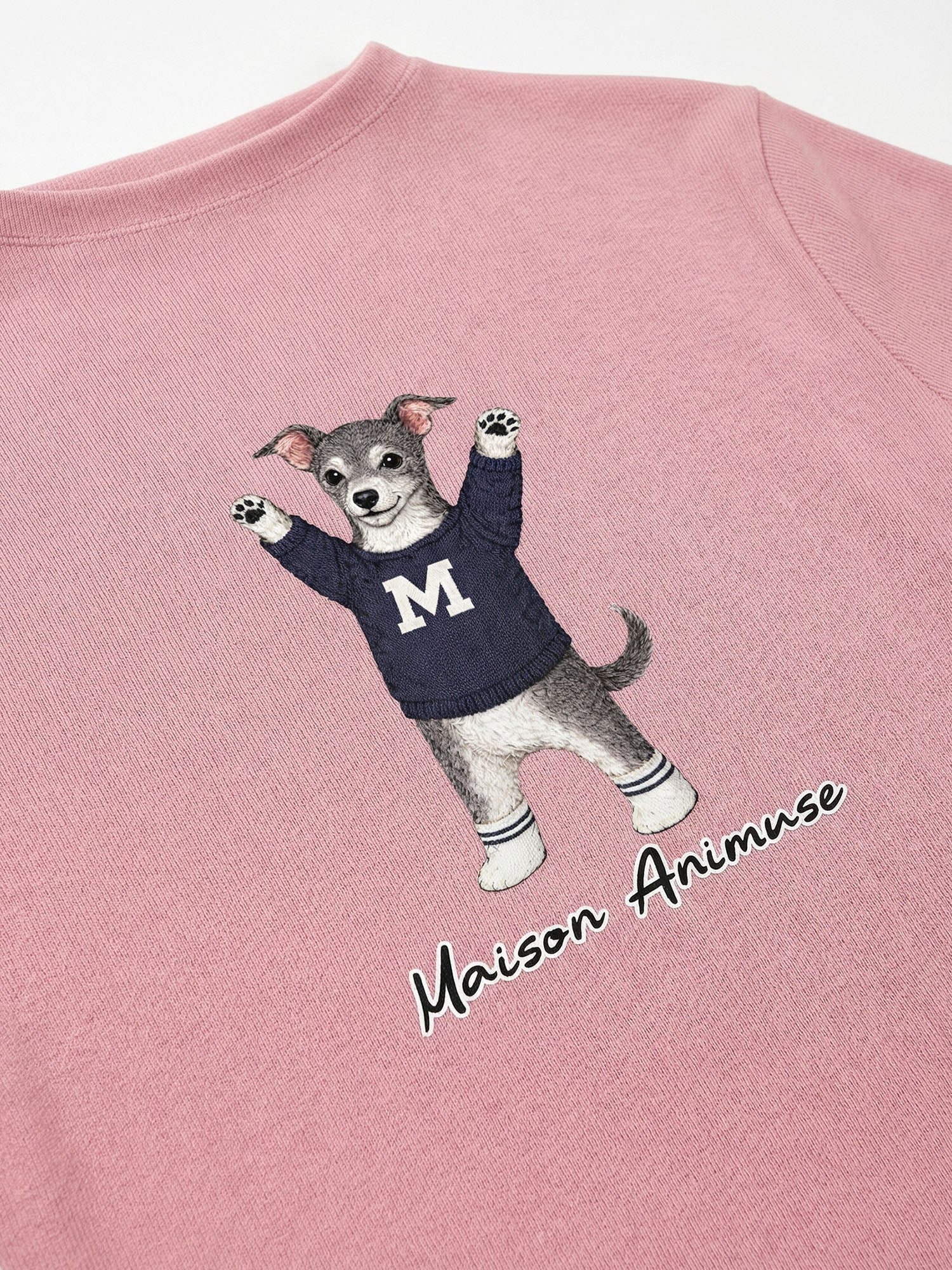 Womens Slim Fit Mid Neck T-Shirt - Blue and White Italian Greyhound