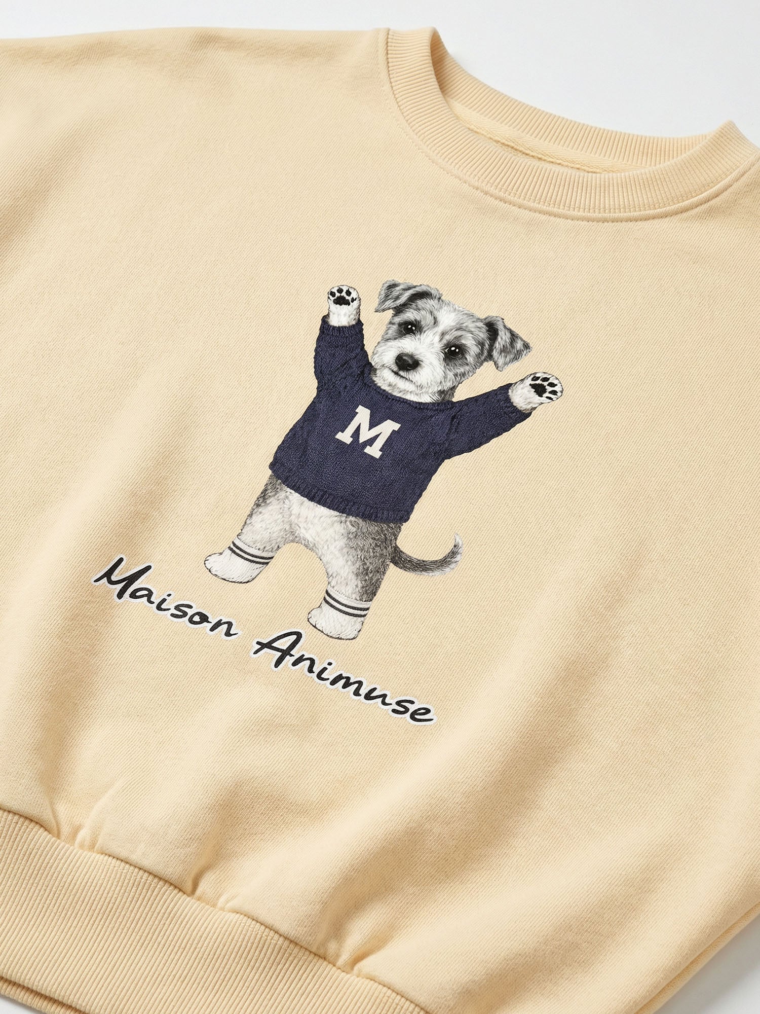 Womens Cotton Blend Cropped Crewneck Sweatshirt - Schnauzer